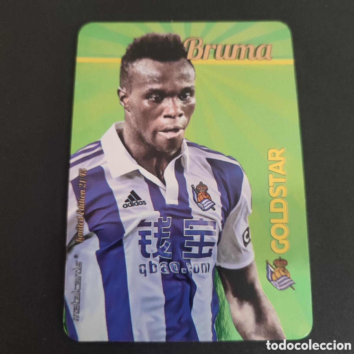 Fu&szlig;ball-Sticker: BRUMA (REAL SOCIEDAD) GOLDSTAR BRILLO LISO , LIMITED EDITION 21/45 MUNDICROMO 2015 2016