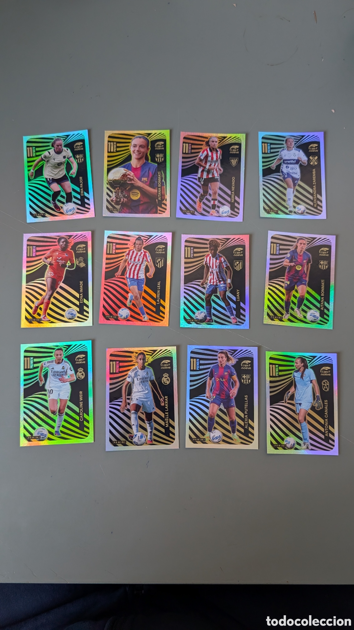 Cromos de F&uacute;tbol: LOTE COMPLETO 12 PREMIUM LIGA F 2025/26 25 26 NUNCA PEGADO SIN PEGAR