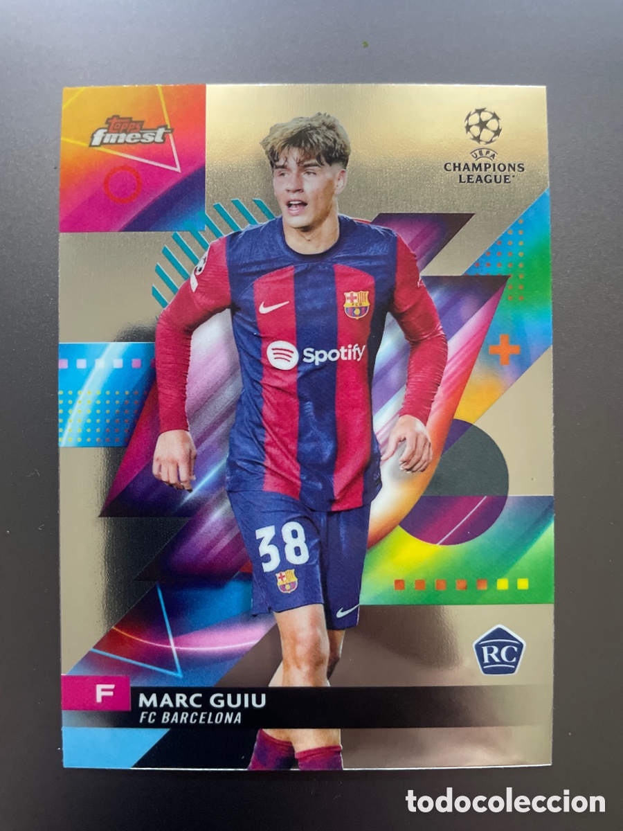 Cromos de F&uacute;tbol: Marc Guiu 68 Rookie Topps Finest UCC 2023-24 FC Barcelona