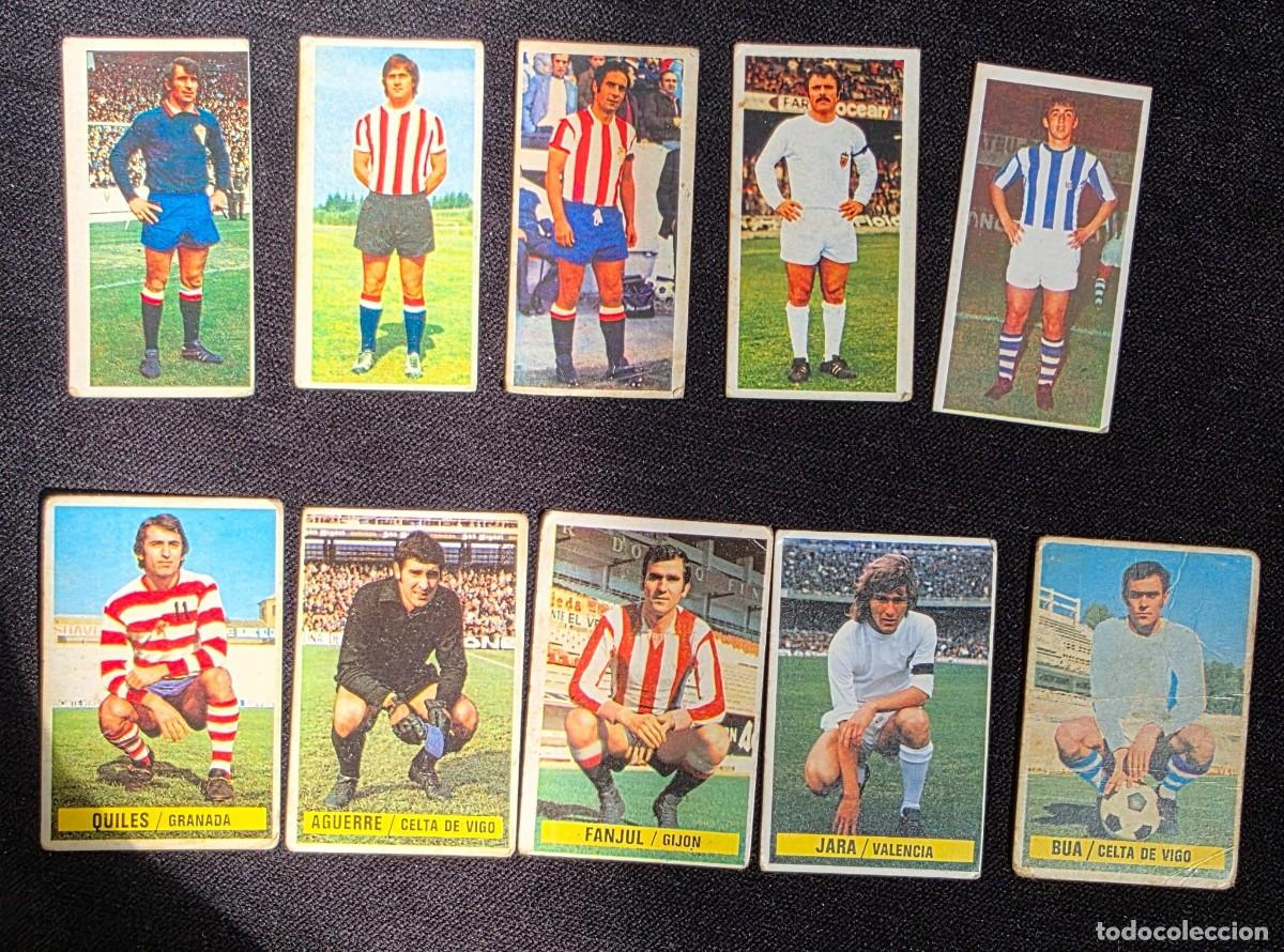 Cromos de F&uacute;tbol: Lote 10 cromos f&uacute;tbol Liga espa&ntilde;ola a&ntilde;os 70 Celta Valencia Granada Sporting Gij&oacute;n vintage