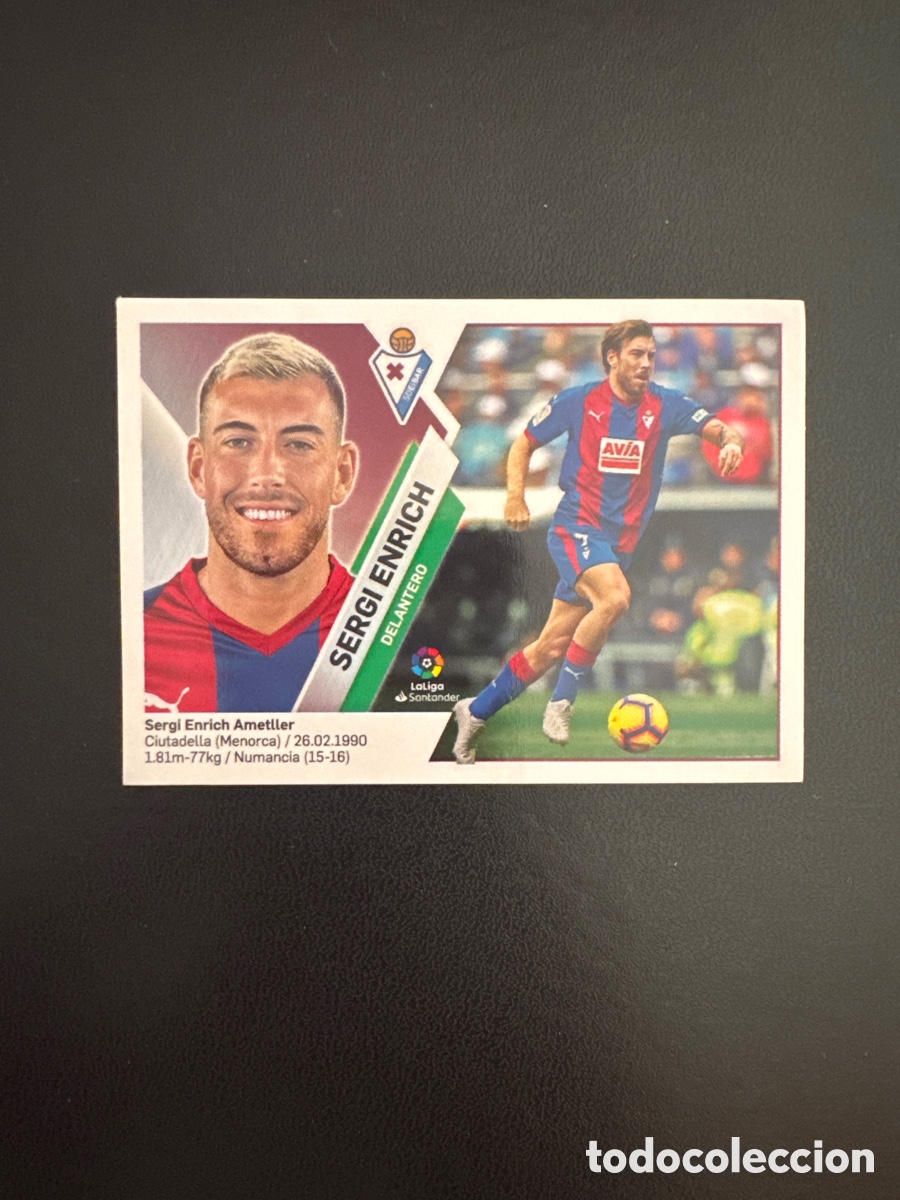 Fu&szlig;ball-Sticker: SERGI ENRICH EIBAR N&Uacute;MERO 15 LIGA ESTE 2019 2020