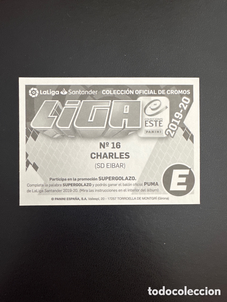 Cromos de f&uacute;tbol: CHARLES NUMERO 16 EIBAR LIGA ESTE 2019 2020 - Foto 2
