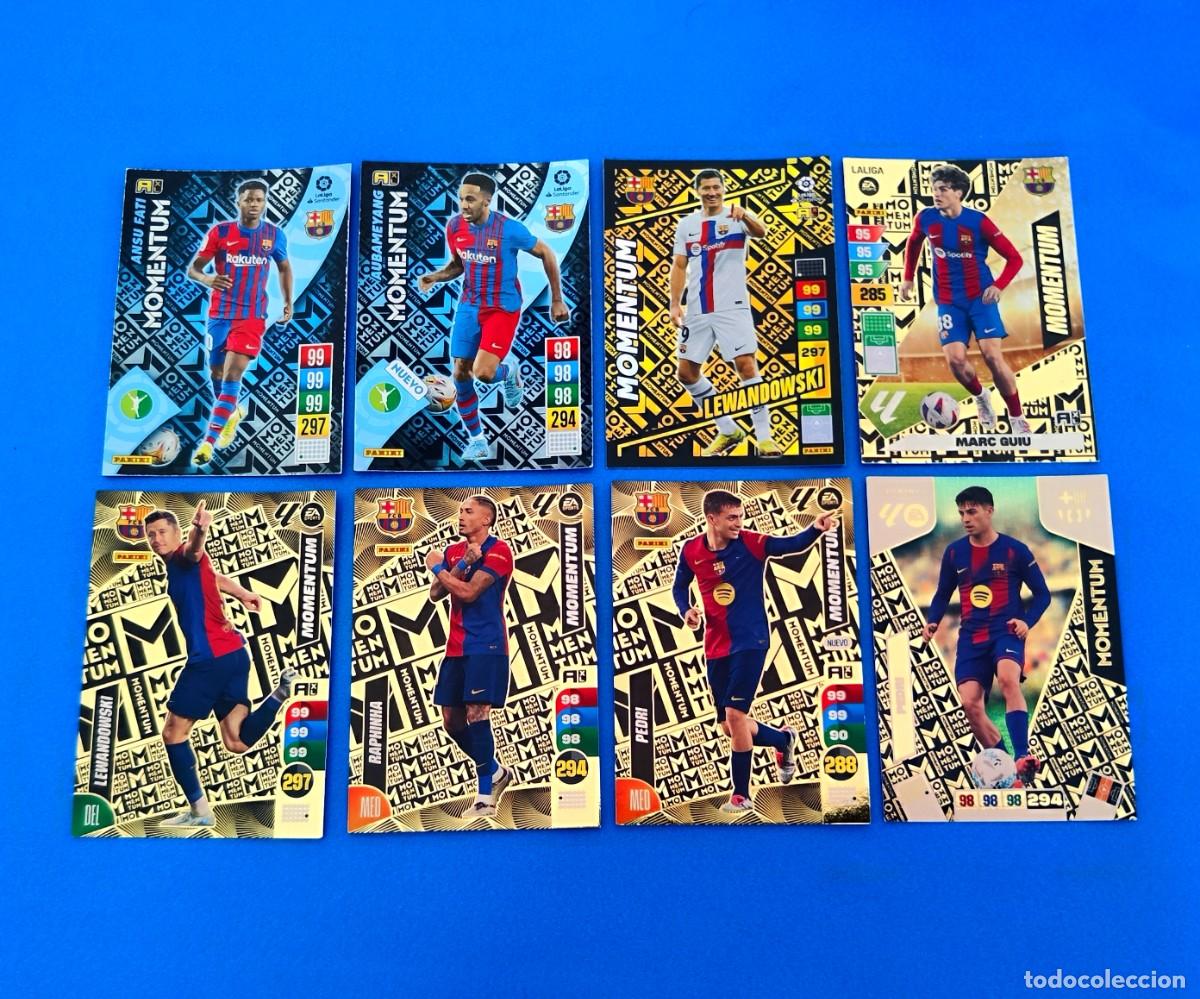 Cromos de F&uacute;tbol: Adrenalyn Momentum Barcelona Ansu Fati Guiu Lewandowski Aubameyang Raphinha Pedri