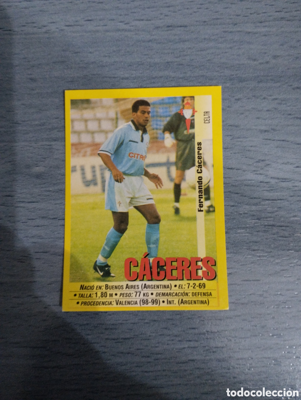 Cromos de F&uacute;tbol: Cromo Panini liga 99 00 C&aacute;ceres 81 celta de Vigo sin pegar