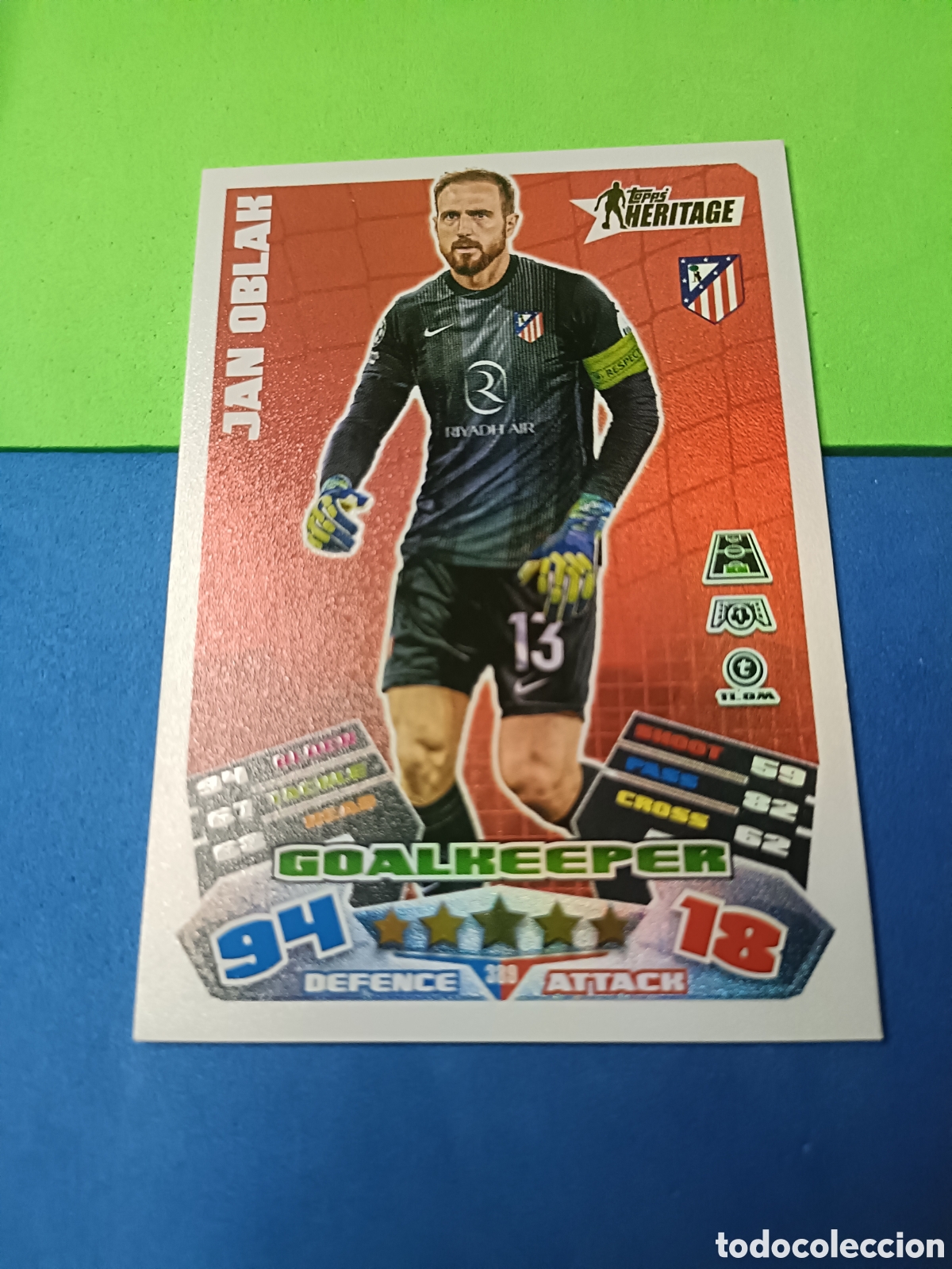 Cartes &agrave; collectionner de Football: Topps Match Attax 2025 2026 - Heritage 389 Oblak Atl&eacute;tico Madrid
