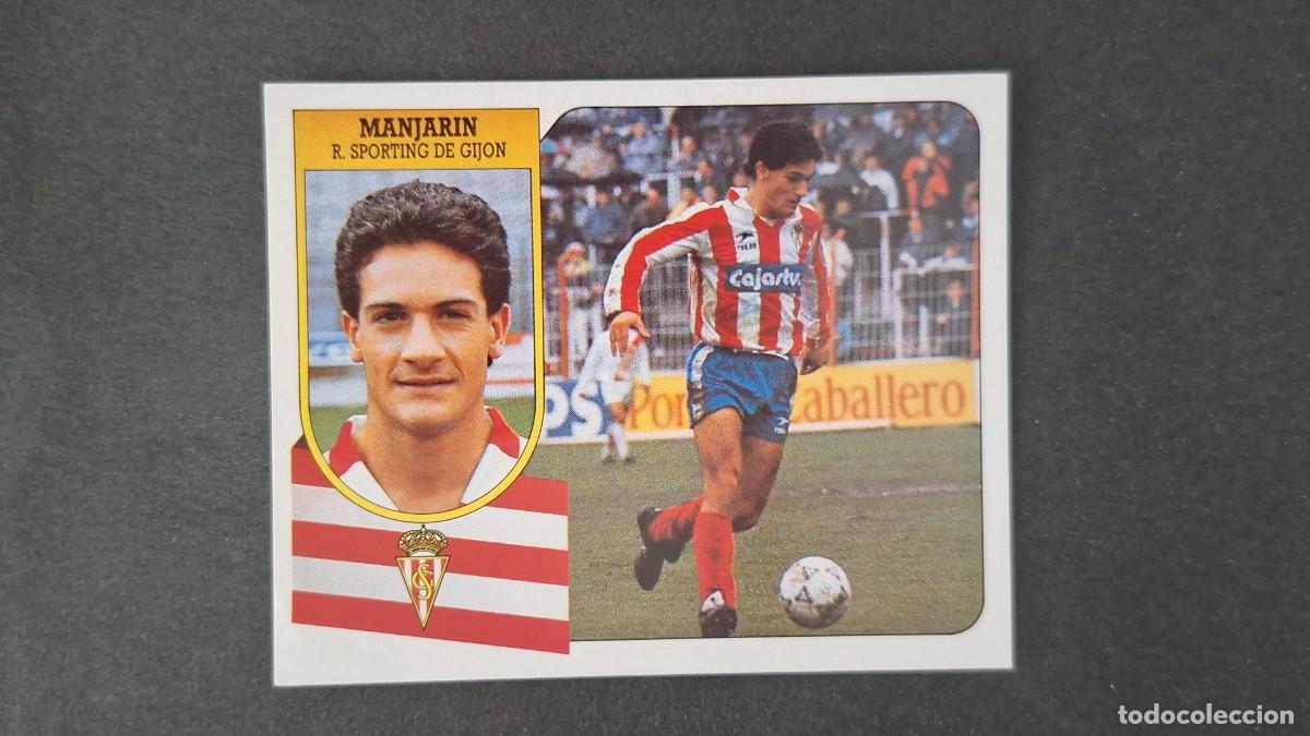 Fu&szlig;ball-Sticker: L3 MANJARIN DE GIJON ADHESIVO LIGA ESTE 1991 1992 91 92 NUNCA PEGADO SIN PEGAR