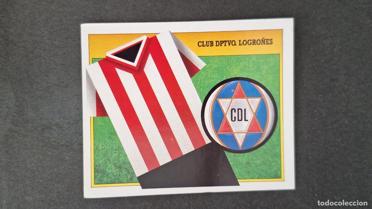 Fu&szlig;ball-Sticker: L3 ESCUDO C. D. LOGRO&Ntilde;ES ADHESIVO LIGA ESTE 1991 1992 91 92 NUNCA PEGADO SIN PEGAR