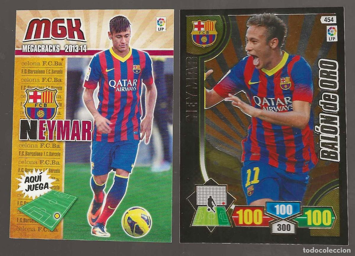 Cromos de f&uacute;tbol: ADRENALYN XL 2013-2014 -- N&ordm; N&ordm; 437 NEYMAR -- NUEVO FICHAJE + 454 NEYMAR -- BALON DE ORO