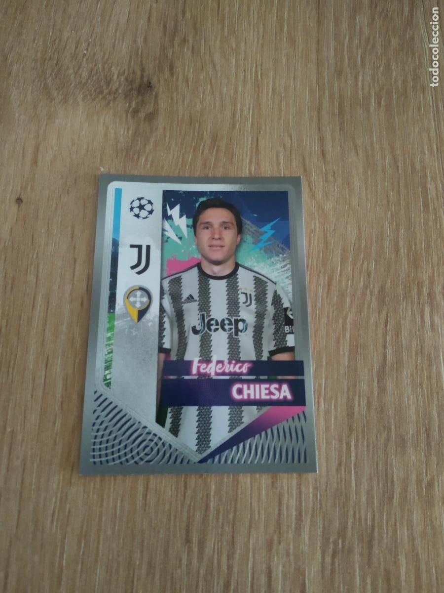 Figurine di Calcio: 291 CHIESA JUVENTUS TURIN CROMO FUTBOL UEFA CHAMPIONS LEAGUE 2022-2023 TOPPS 22-23