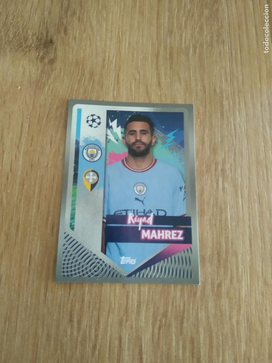 Cartes &agrave; collectionner de Football: 325 RIYAD MAHREZ MANCHESTER CITY CROMO FUTBOL UEFA CHAMPIONS LEAGUE 2022-2023 TOPPS 22-23