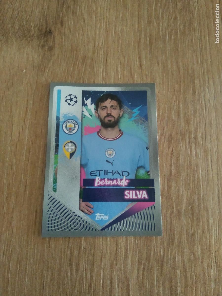 Cartes &agrave; collectionner de Football: 327 BERNARDO SILVA MANCHESTER CITY CROMO FUTBOL UEFA CHAMPIONS LEAGUE 2022-2023 TOPPS 22-23