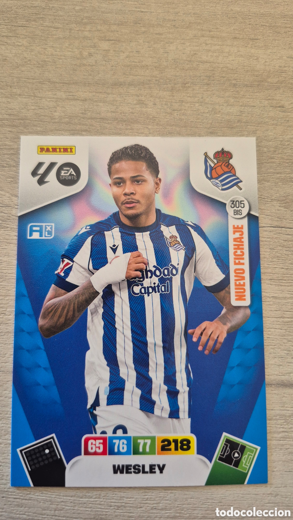 Cromos de F&uacute;tbol: N&deg;305Bis Real Sociedad Wesley Adrenalyn 25/26