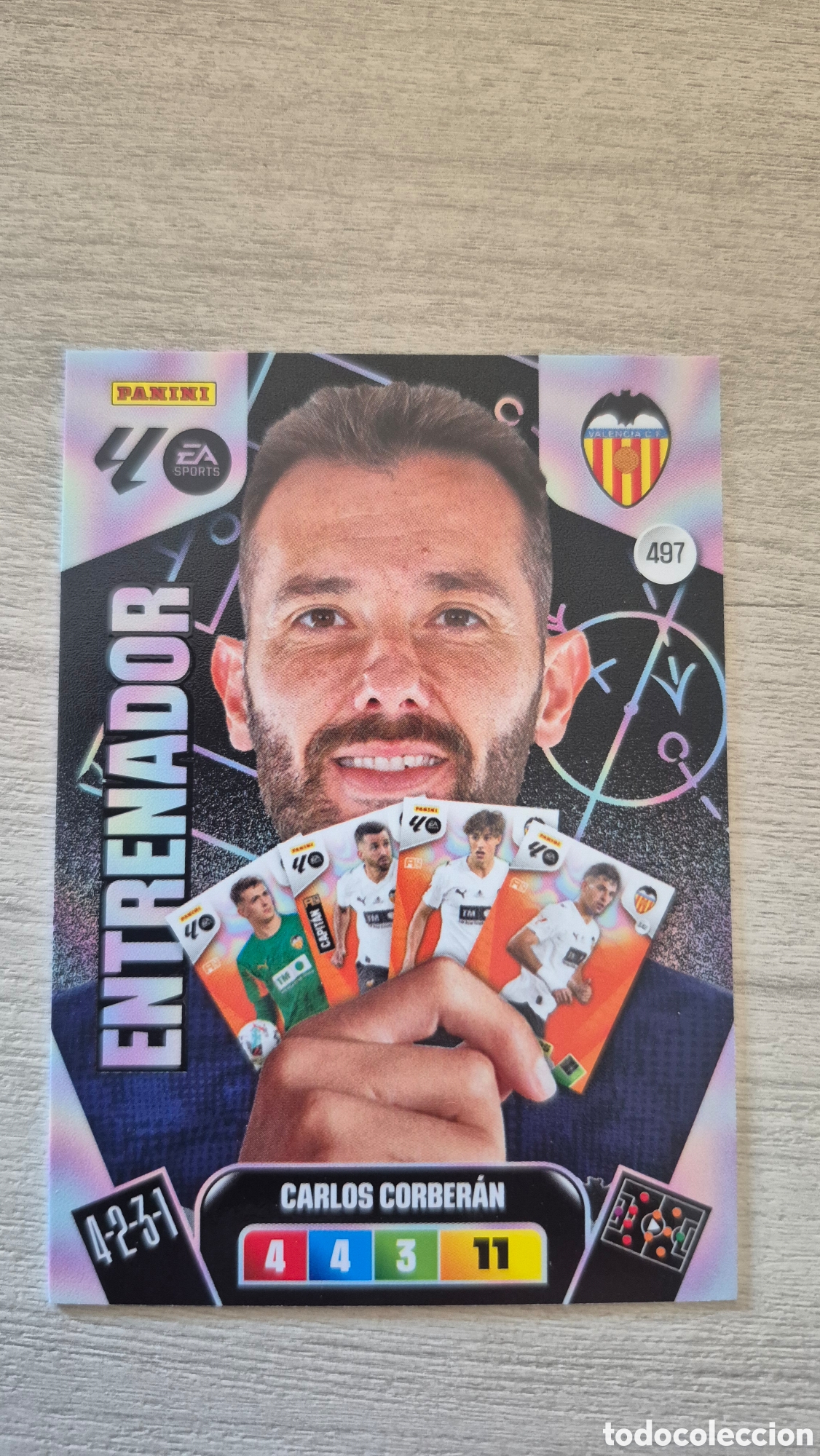 Cromos de F&uacute;tbol: N&deg;497 Valencia Carlos Corberan Adrenalyn 25/26
