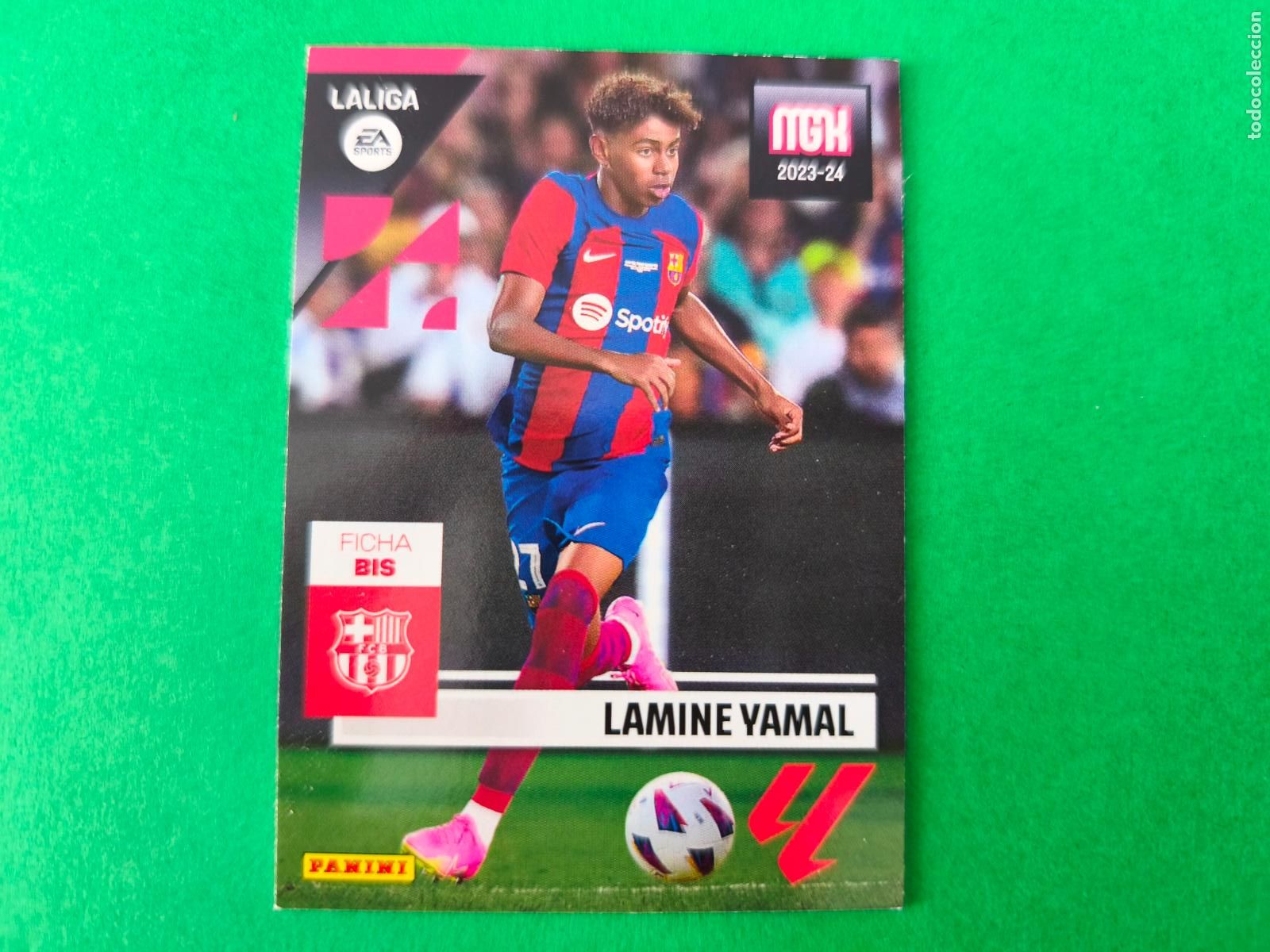 Cromos de F&uacute;tbol: TRADING CARD FUTBOL LAMINE YAMAL ROOKIE F.C. BARCELONA N&ordm; 108 BIS LIGA MEGACRACKS 2023-2024/23-2