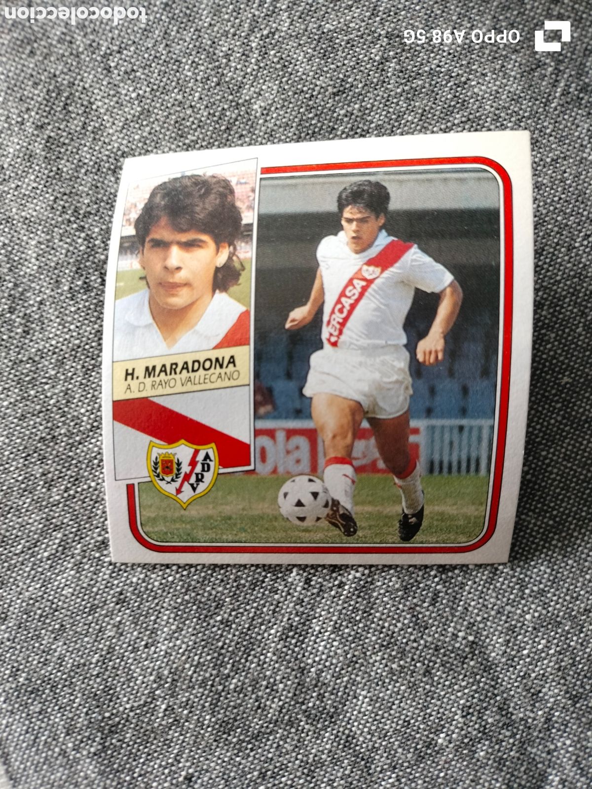 Cromos de Futebol: Cromo Hugo Maradona Rayo Vallecano liga este 89 90 1989 1990