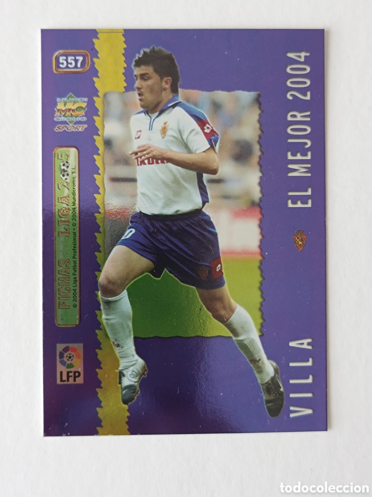 Figurine di Calcio: 557 VILLA (REAL ZARAGOZA) EL MEJOR 2004 / METALCARD AZUL , MUNDICROMO FICHAS DE LA LIGA 2004 2005