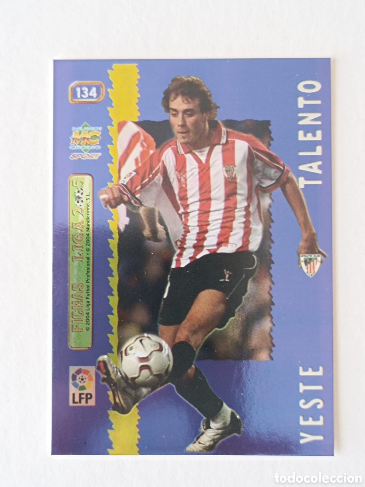 Figurine di Calcio: 134 YESTE (ATHLETIC CLUB BILBAO) TALENTO / METALCARD AZUL , MUNDICROMO FICHAS LIGA 2004 2005