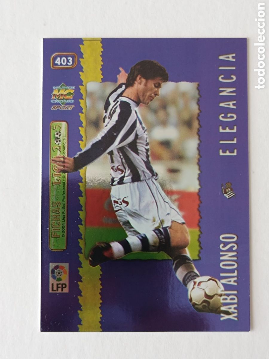 Cromos de F&uacute;tbol: 403 XABI ALONSO (REAL SOCIEDAD) ELEGANCIA/ METALCARD AZUL ,MUNDICROMO FICHAS LIGA 2004 2005