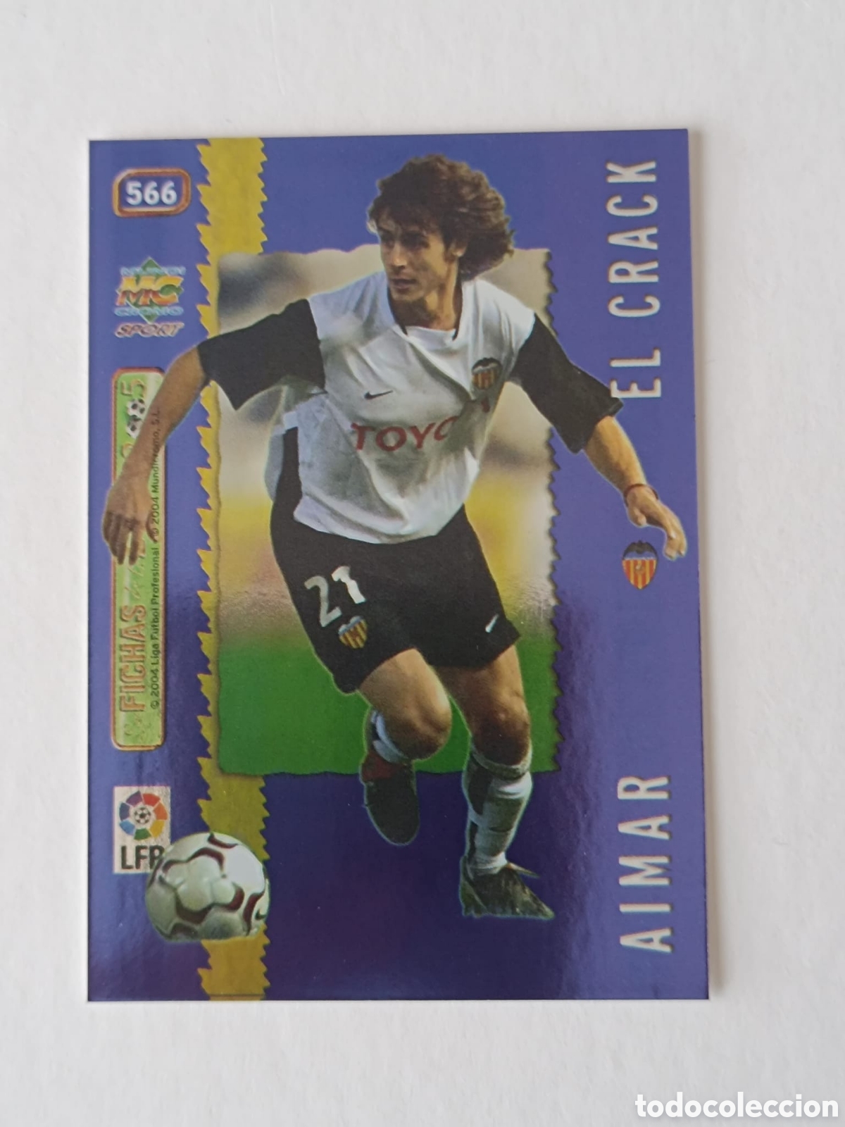 Figurine di Calcio: 566 AIMAR (VALENCIA C.F) EL CRACK / METALCARD AZUL , MUNDICROMO FICHAS LIGA 2004 2005