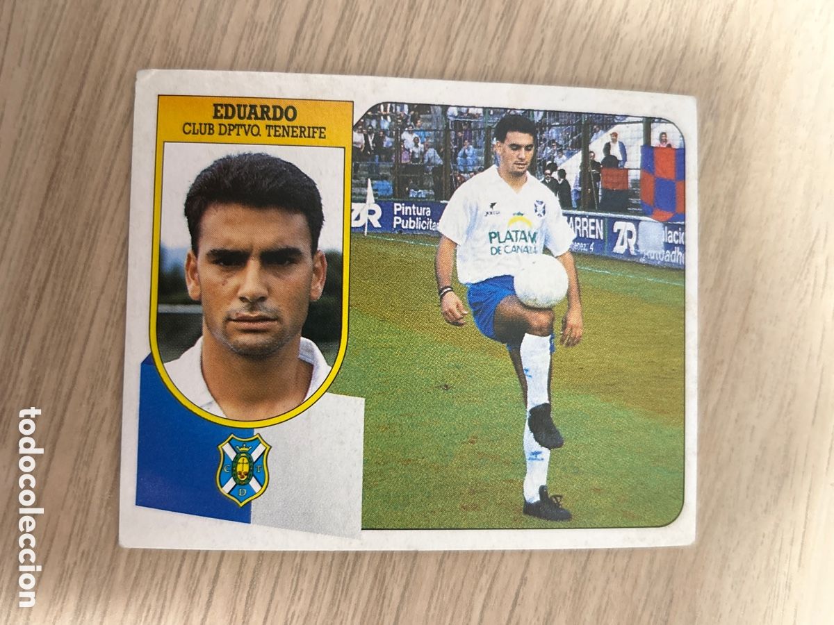 Football Stickers: EDUARDO C. D. TENERIFE LIGA ESTE 1991 1992 91 92 CARTON SIN PEGAR NUNCA PEGADO