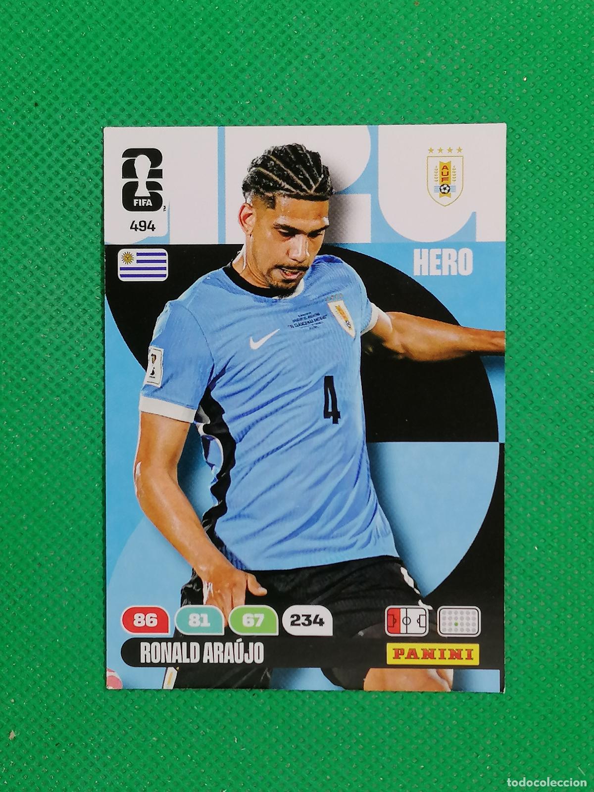 Fu&szlig;ball-Sticker: 494 RONALD ARAUJO URUGUAY HERO ⚽ PANINI ADRENALYN FIFA WORLD CUP 26 2026 ⚽