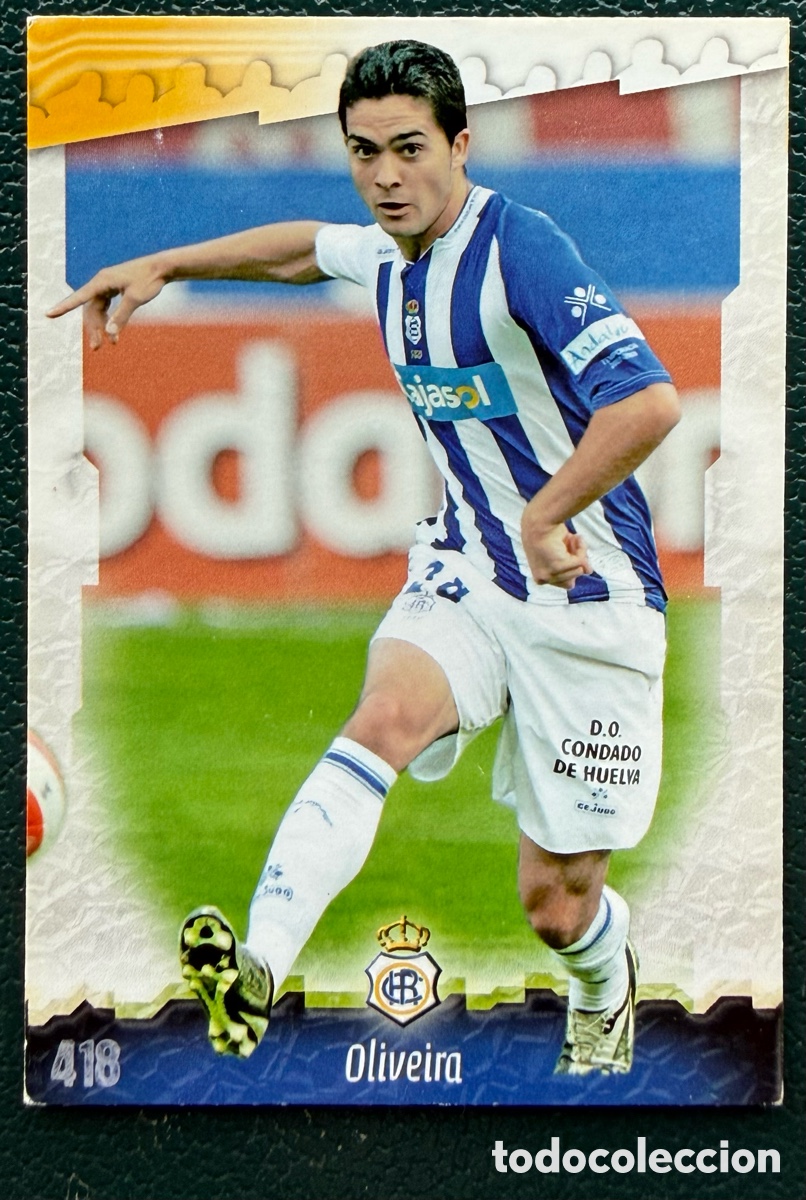 Cromos de f&uacute;tbol: 418 OLIVEIRA RECREATIVO DE HUELVA FICHAS ALBUM MUNDICROMO 2008 2009 08 09
