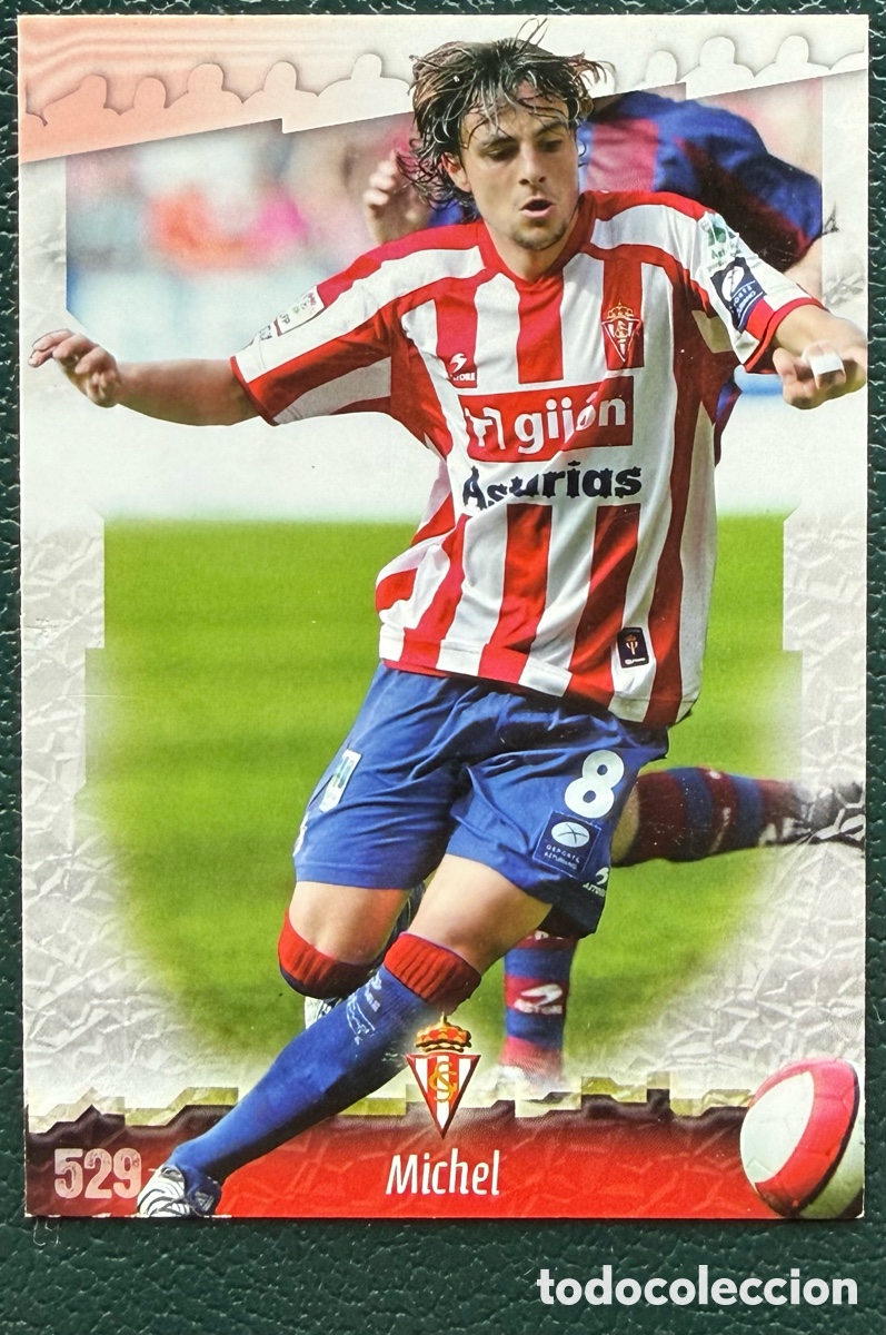 Fu&szlig;ball-Sticker: 529 MICHEL SPORTING DE GIJON FICHAS ALBUM MUNDICROMO 2008 2009 08 09