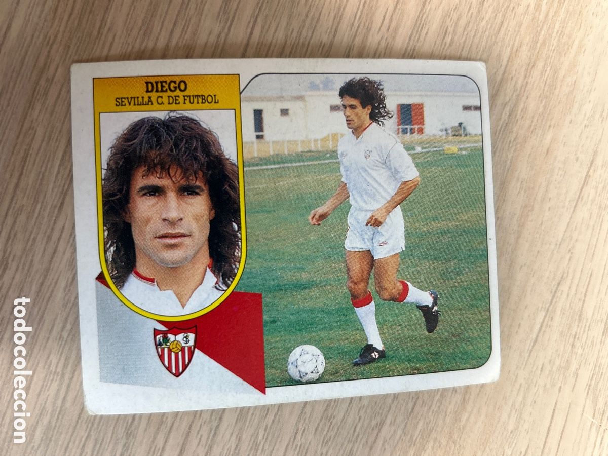 Fu&szlig;ball-Sticker: DIEGO SEVILLA CART&Oacute;N LIGA ESTE 1991 1992 91 92 NUNCA PEGADO SIN PEGAR