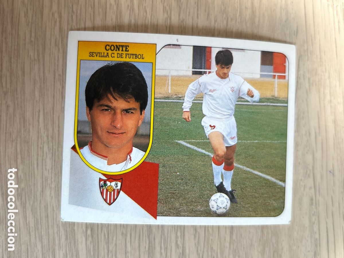 Fu&szlig;ball-Sticker: CONTE SEVILLA CART&Oacute;N LIGA ESTE 1991 1992 91 92 NUNCA PEGADO SIN PEGAR