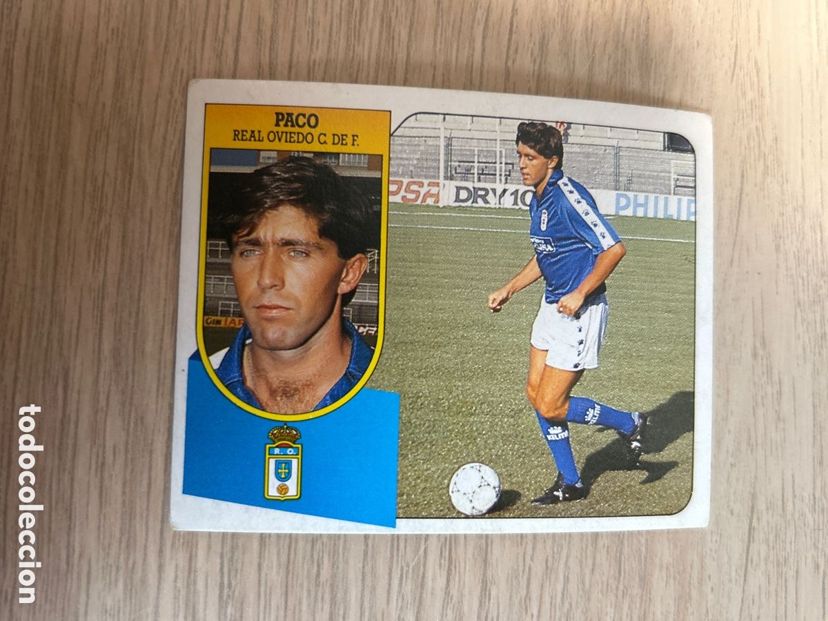 Cromos de F&uacute;tbol: PACO REAL OVIEDO LIGA ESTE 1991 1992 91 92 CARTON NUNCA PEGADO SIN PEGAR