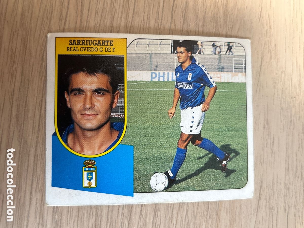 Cromos de F&uacute;tbol: SARRIUGARTE REAL OVIEDO LIGA ESTE 1991 1992 91 92 CARTON NUNCA PEGADO SIN PEGAR
