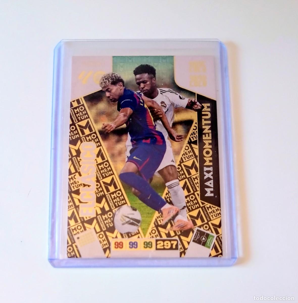 Cromos de F&uacute;tbol: ADRENALYN 2025/2026 LAMINE YAMAL- VINICIUS - MAXI MOMENTUM- &rdquo;EL CLASICO &rdquo; DE SOBRE