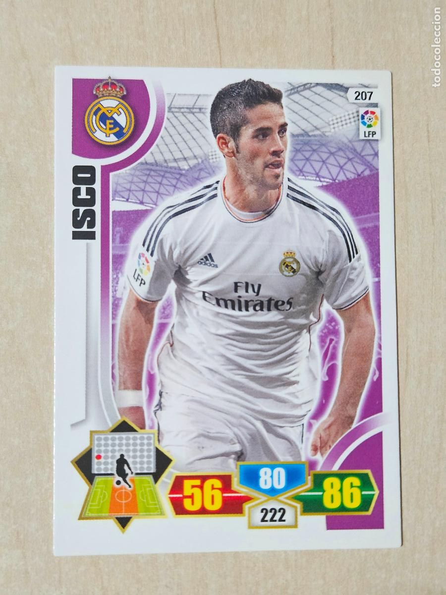 Cromos de F&uacute;tbol: FICHA N&ordm; 207 ISCO - ADRENALYN 13 14 - PANINI 2013 -14 - CROMO - REAL MADRID