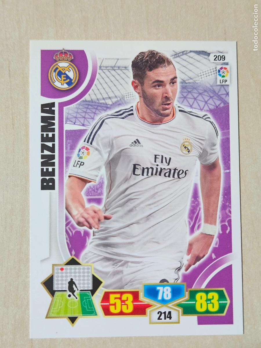 Cromos de F&uacute;tbol: FICHA N&ordm; 209 BENZEMA - ADRENALYN 13 14 - PANINI 2013 -14 - CROMO - REAL MADRID