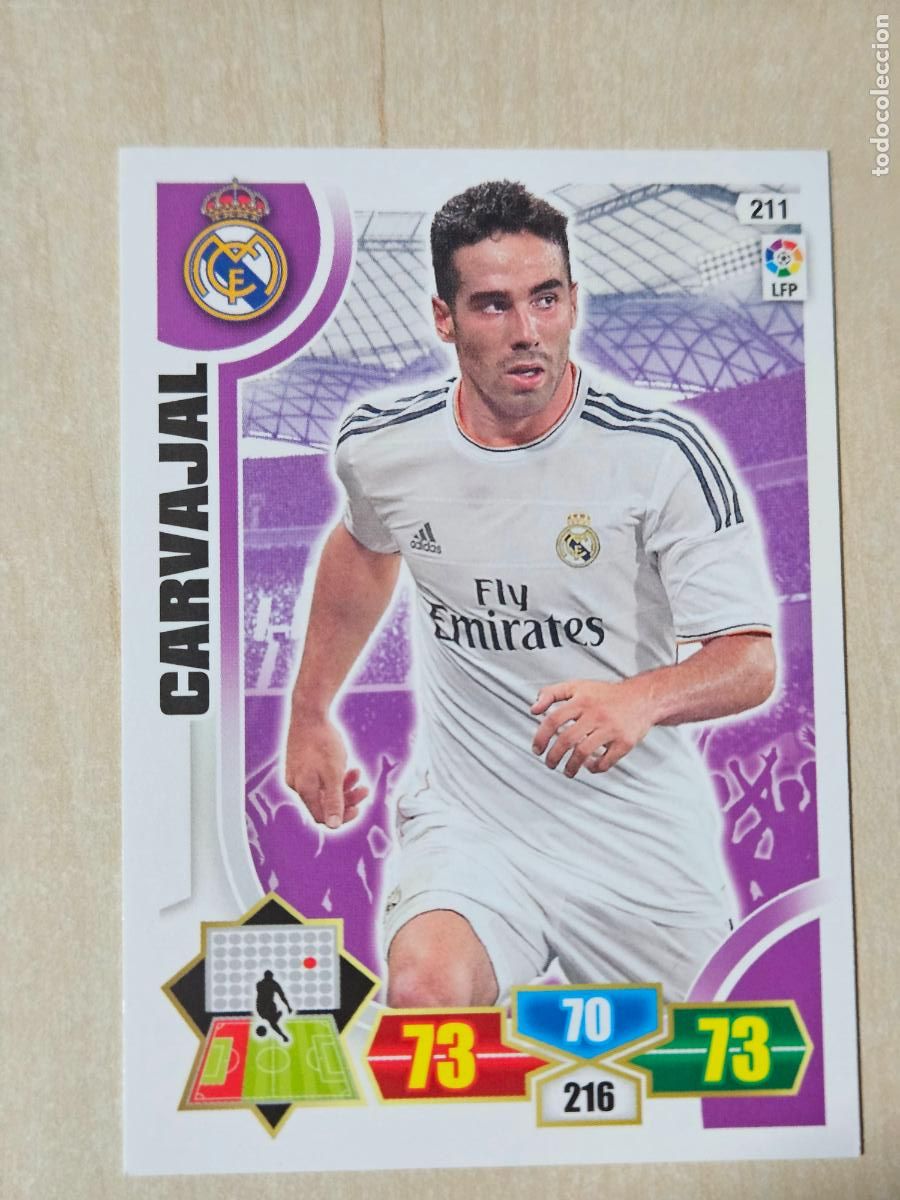Cromos de F&uacute;tbol: FICHA N&ordm; 211 CARVAJAL - ADRENALYN 13 14 - PANINI 2013 -14 - CROMO - REAL MADRID