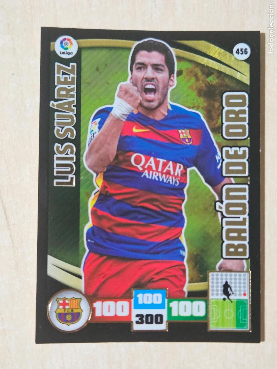 Cromos de F&uacute;tbol: FICHA N&ordm; 456 LUIS SUAREZ - ADRENALYN 15 16 - PANINI 2015 - 16 - CROMO - BALON DE ORO