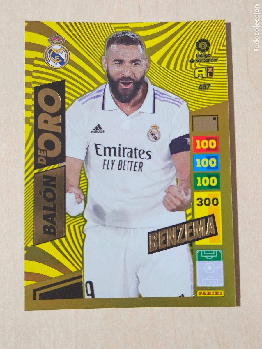 Cromos de Futebol: FICHA N&ordm; 467 BENZEMA - ADRENALYN 22 23 - PANINI 2022 - 23 - CROMO - BALON DE ORO
