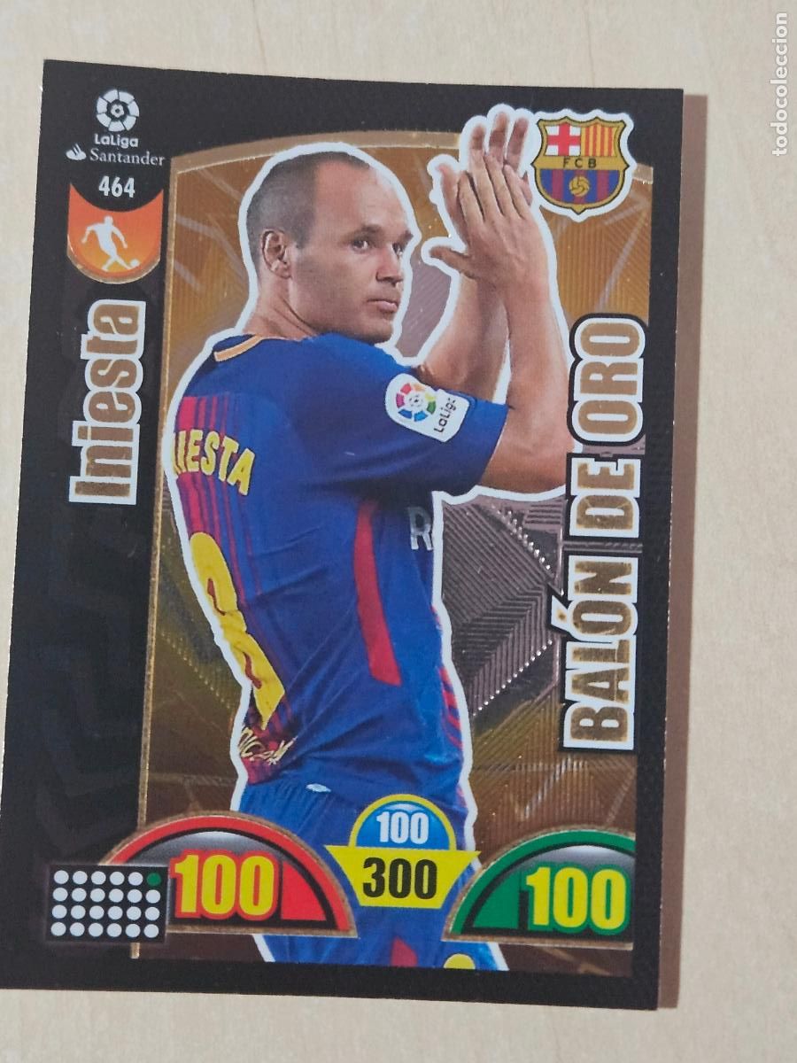 Cromos de F&uacute;tbol: FICHA N&ordm; 464 INIESTA - ADRENALYN 17 18 - PANINI 2017 - 18 - CROMO - BALON DE ORO