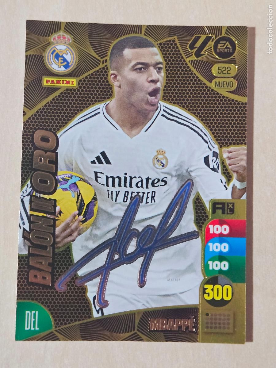 Cromos de F&uacute;tbol: FICHA N&ordm; 520 MBAPPE FIRMADO - ADRENALYN 24 25 - PANINI 2024 - 25 - CROMO - NUEVO BALON DE ORO
