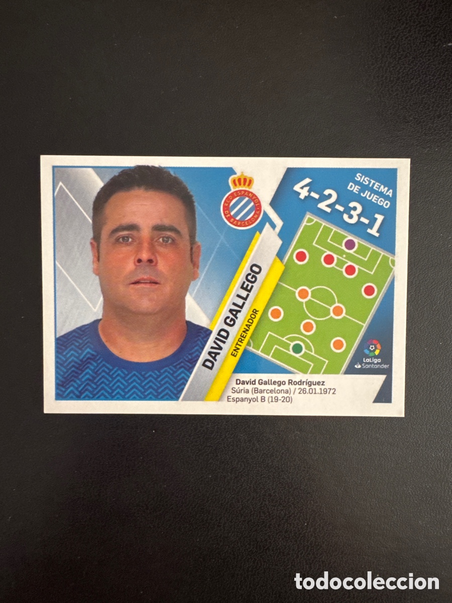 Figurine di Calcio: DAVID GALLEGO NUMERO 16 ESPA&Ntilde;OL LIGA ESTE 2019 2020