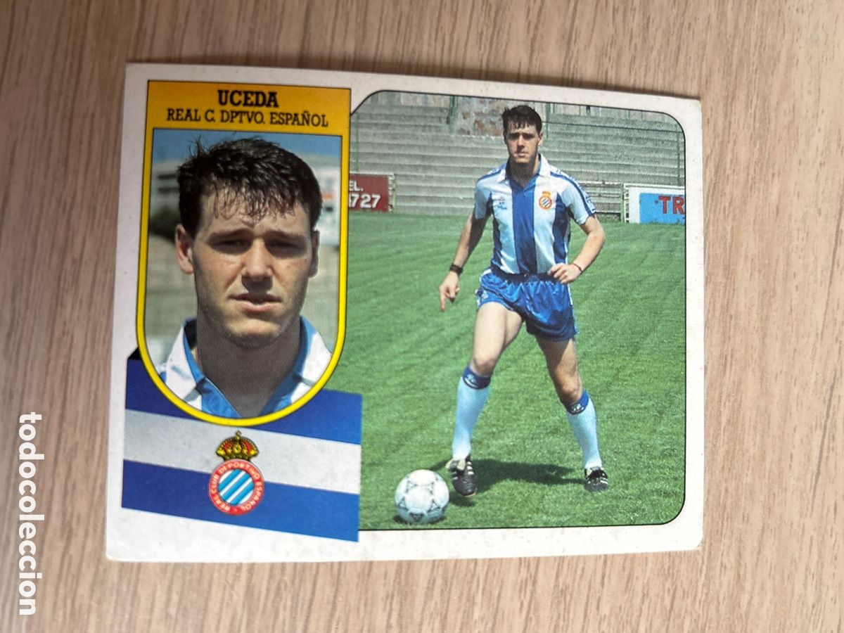 Fu&szlig;ball-Sticker: UCEDA R. C. D. ESPANYOL LIGA ESTE 1991 1992 91 92 CARTON NUNCA PEGADO SIN PEGAR