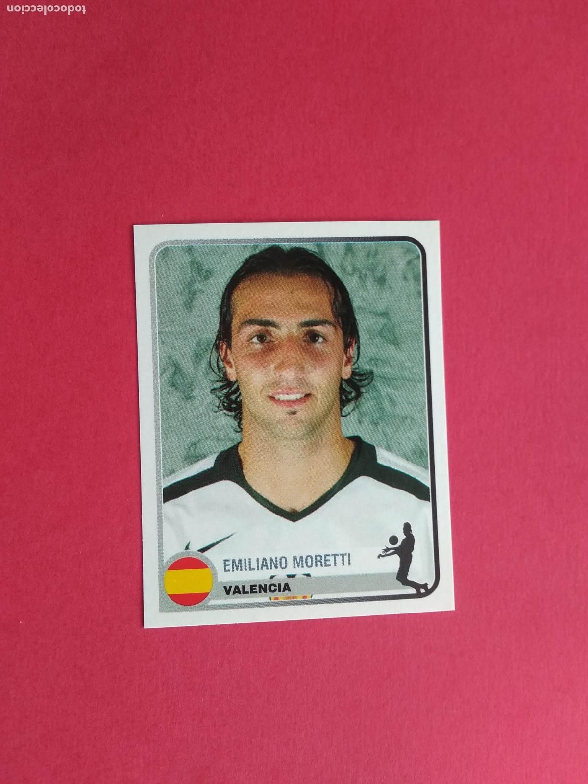 Fu&szlig;ball-Sticker: PANINI CHAMPIONS OF EUROPE 1955 04 05 2004 2005 CROMO NUNCA PEGADO VALENCIA N&ordm; 354 MORETTI