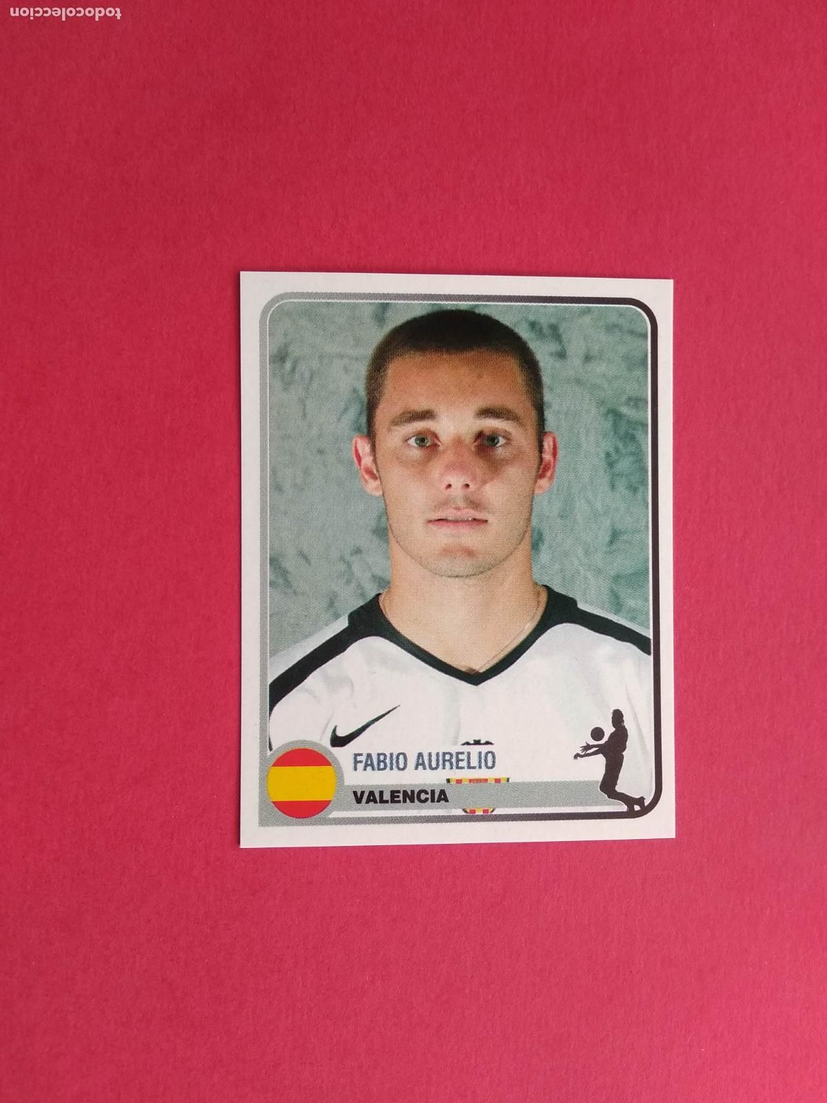Fu&szlig;ball-Sticker: PANINI CHAMPIONS OF EUROPE 1955 04 05 2004 2005 CROMO NUNCA PEGADO VALENCIA N&ordm; 355 FABIO AURELIO