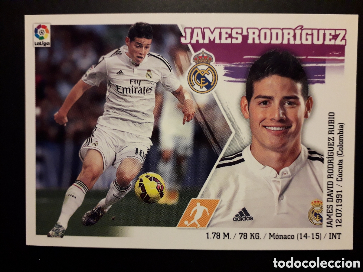 Cromos de F&uacute;tbol: JAMES RODR&Iacute;GUEZ REAL MADRID ESTE 2015 2016 15 16 SIN PEGAR N&deg; 15 PEDIDO M&Iacute;NIMO 3&euro;