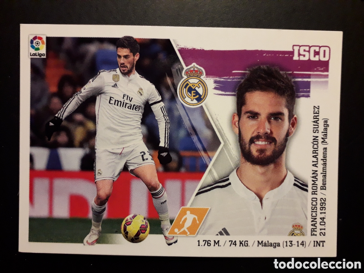 Cromos de F&uacute;tbol: ISCO REAL MADRID ESTE 2015 2016 15 16 SIN PEGAR N&deg; 16 PEDIDO M&Iacute;NIMO 3&euro;.