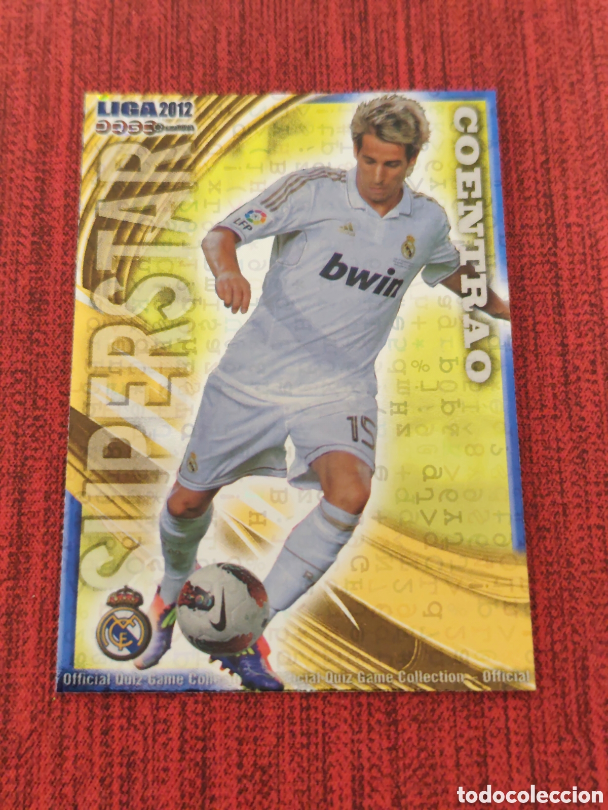Cromos de F&uacute;tbol: 51 COENTRAO REAL MADRID SUPERSTAR BRILLO LETRAS MUNDICROMO QUIZ GAME 2011 2012