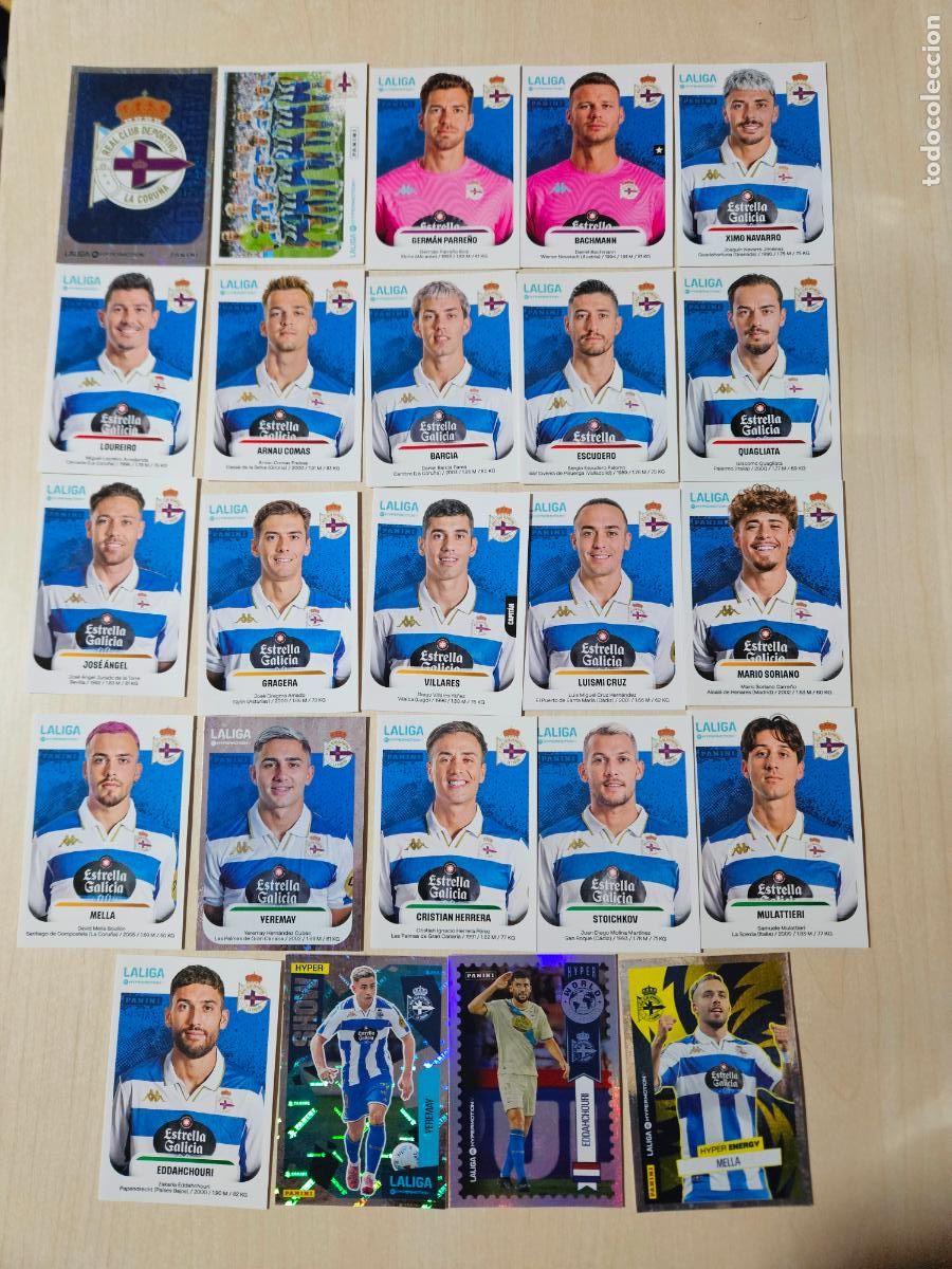 Cartes &agrave; collectionner de Football: DEPORTIVO DE LA CORU&Ntilde;A - 24 CROMOS PANINI - LIGA HYPERMOTION 2025 26 (25 - 26)