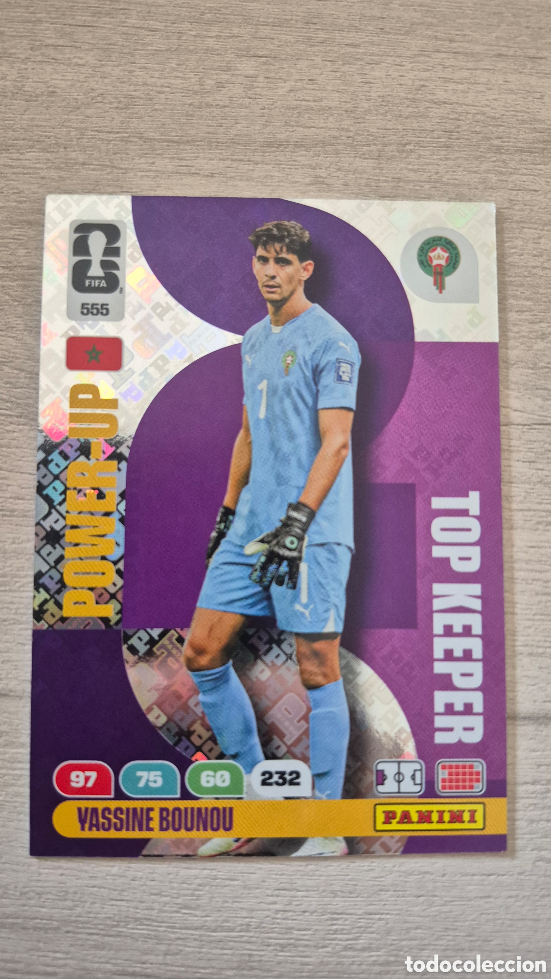 Cromos de f&uacute;tbol: N&deg;555 Power-Up Top Keeper Yassine Bounou Adrenalyn FIFA World Cup 2026