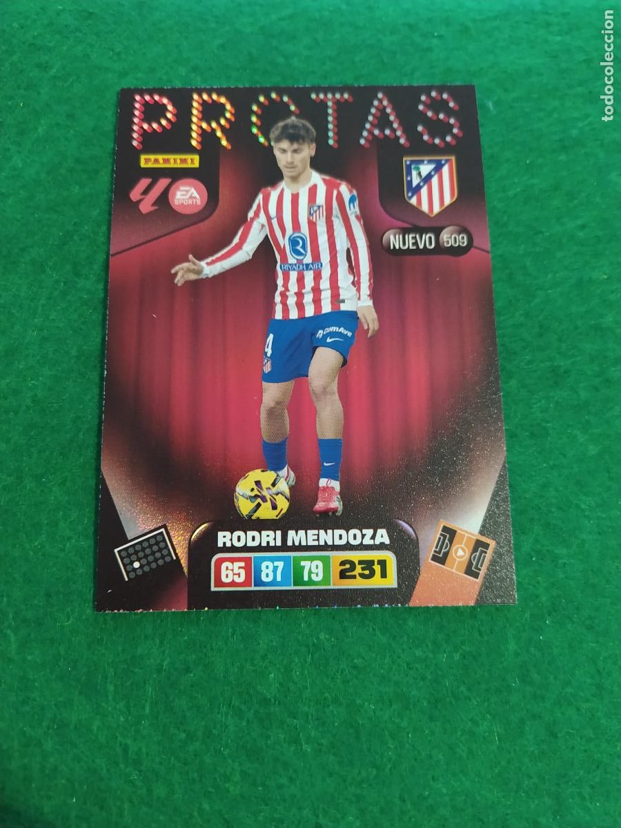 Cromos de F&uacute;tbol: actualizacion de adrenalyn 2025 2026 nuevo protas n&ordm; 509 rodri mendoza atletico de madrid