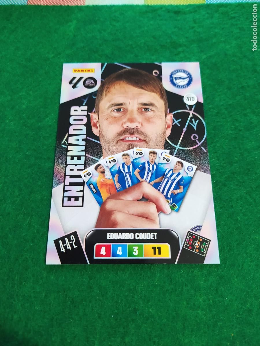 Cromos de F&uacute;tbol: actualizacion de adrenalyn 2025 2026 ENTRENADOR N&ordm; 479 COUDET DEPORTIVO ALAVES